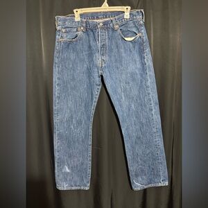 Levis 501 Jeans Mens 36x29 Blue Medium Wash Straight Leg
